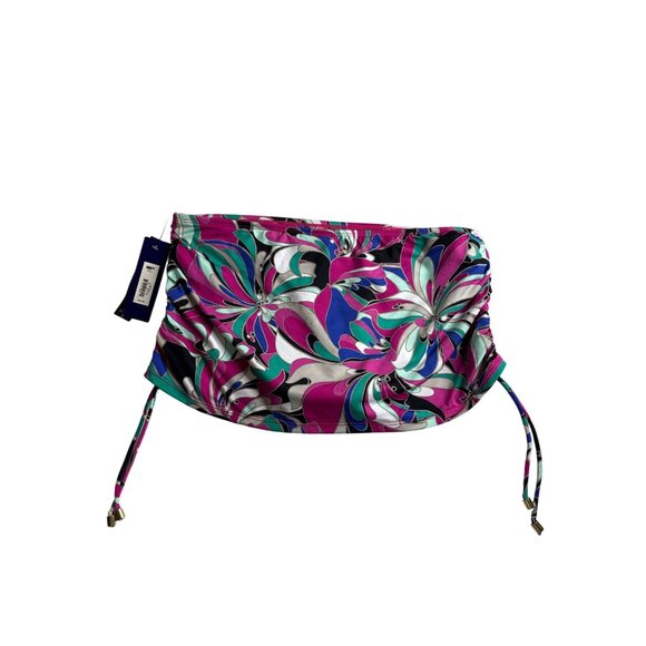 Apt. 9 Womens Swim Skirt Size 8 Abstract Multicolor Ruched Side Ties New - Picture 3 of 7